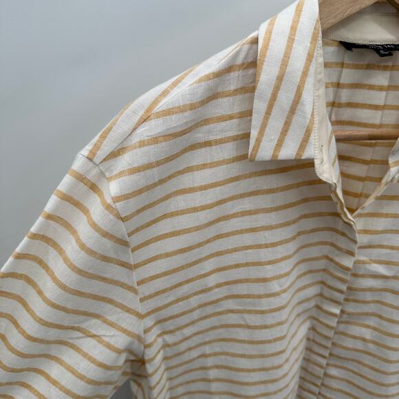 LAFAYETTE 148 Organic Cotton Linen Blend Button Down Shirt // M - Picture 3 of 7